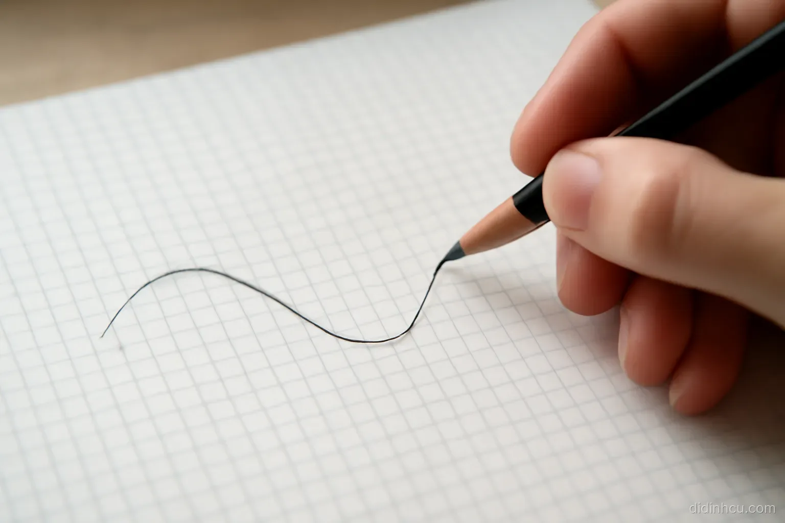 a hand-drawn curve on graph paper dipping low in the middle before rising again