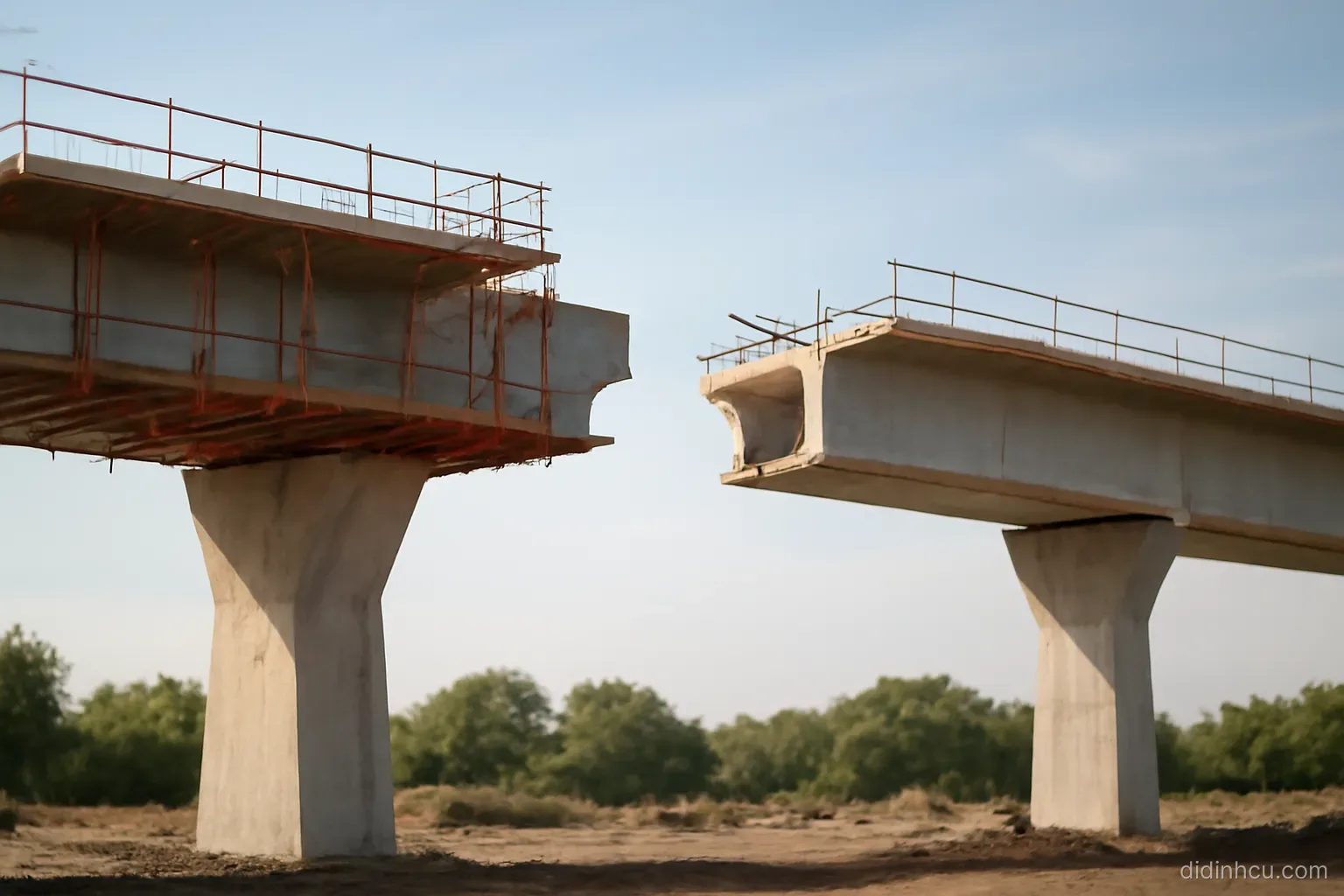 a bridge under construction with a visible gap between two completed sections